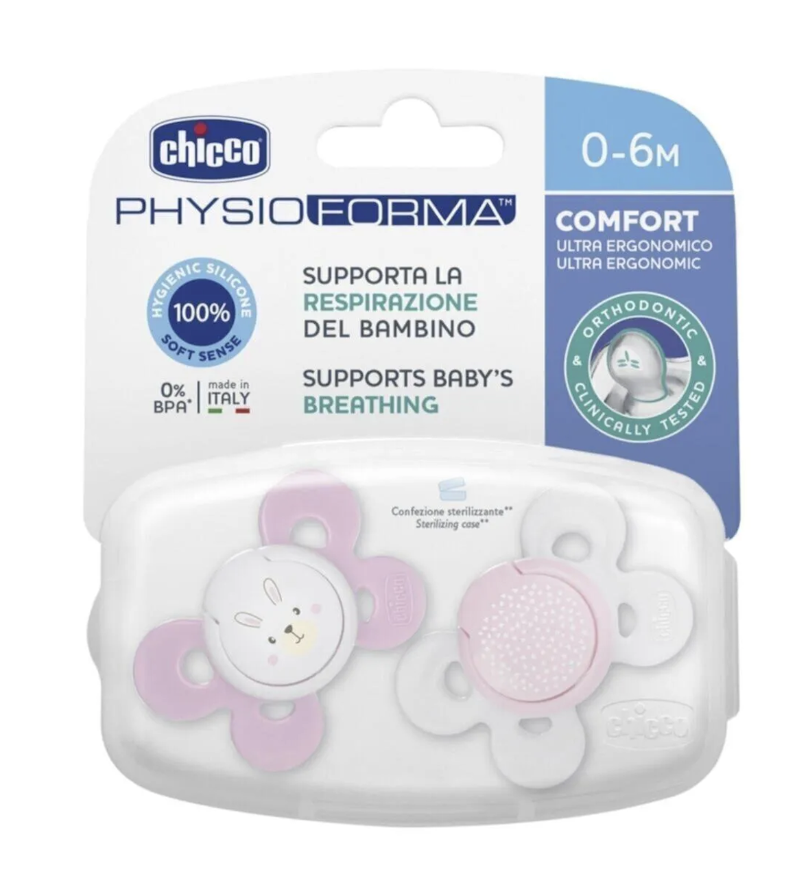 Chicco Physio Comfort Silikon Emzik 0-6 Ay 2'li - Kız