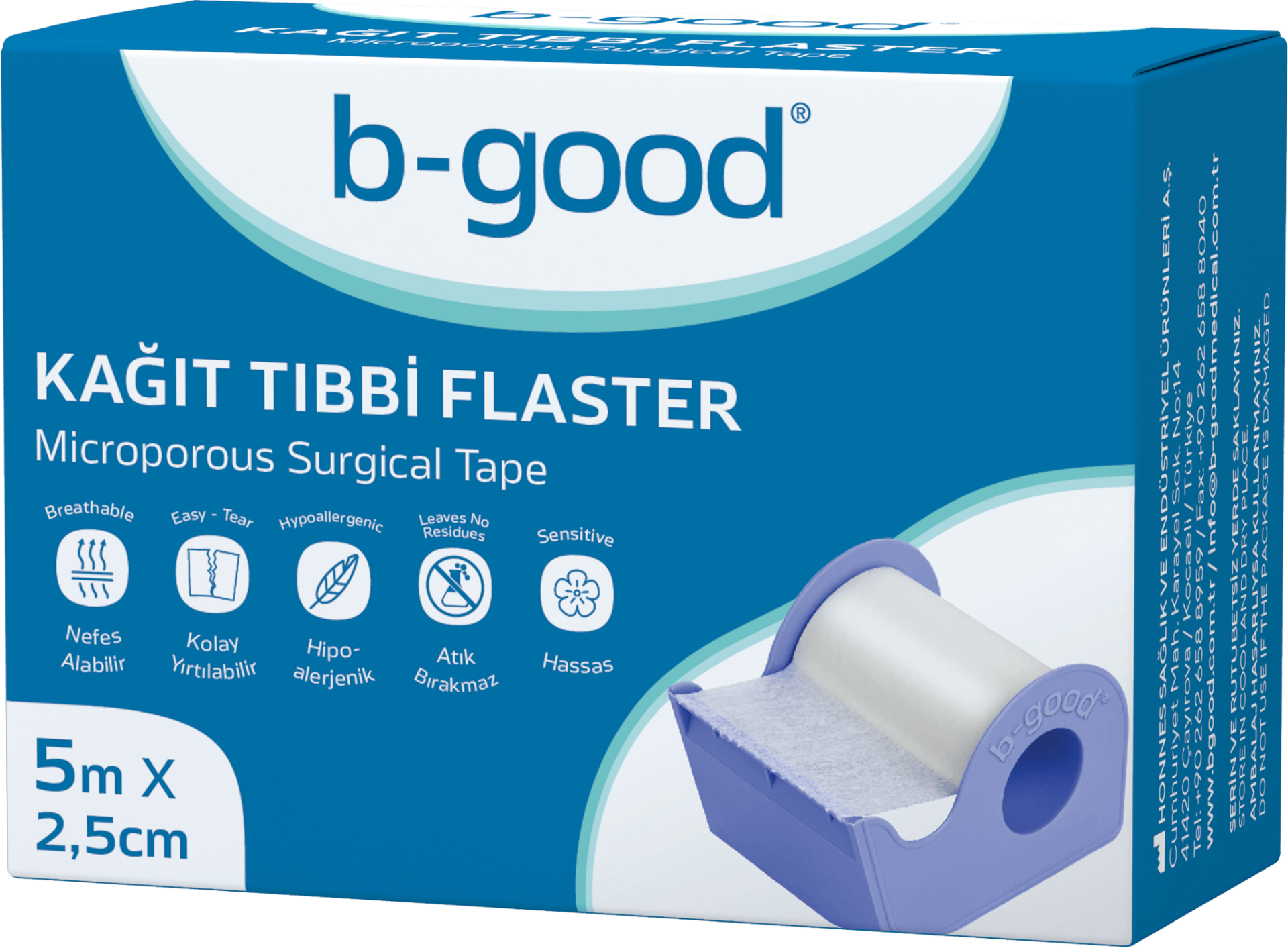B-Good Kağıt Tıbbi Flaster 5 m x 2,5 cm - (SKT: 12/2029)