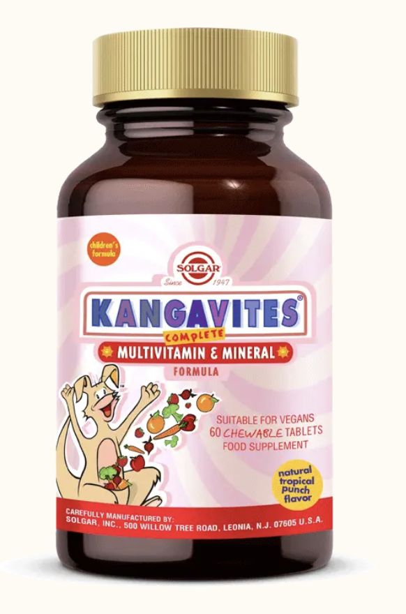 Solgar Kangavites Complete Multivitamin ve Mineral Formula Tropikal Meyve Aromalı 60 Tablet - (SKT: 10/2027)