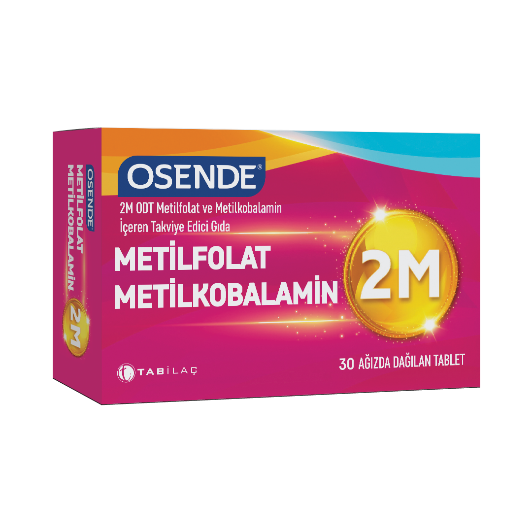 Osende 2M ODT Metilfolat & Metilkobalamin 30 Ağızda Dağılan Tablet - (SKT: 11/2027)