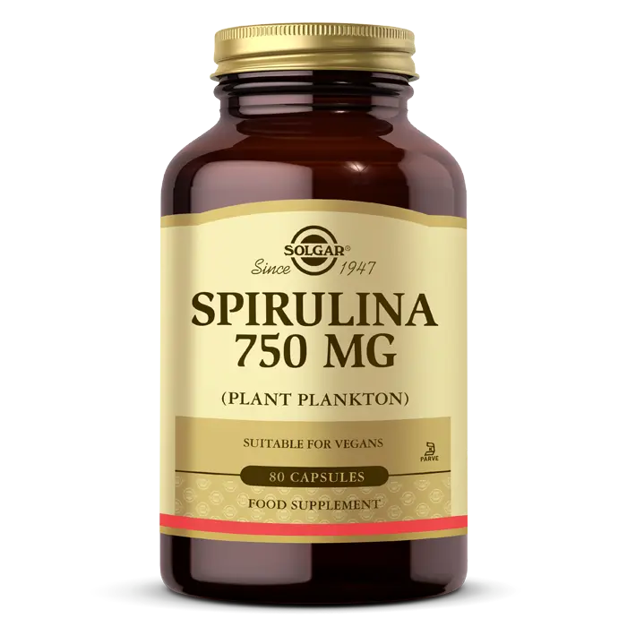 Solgar Spirulina 750 mg 80 Kapsül - (SKT: 12/2026)