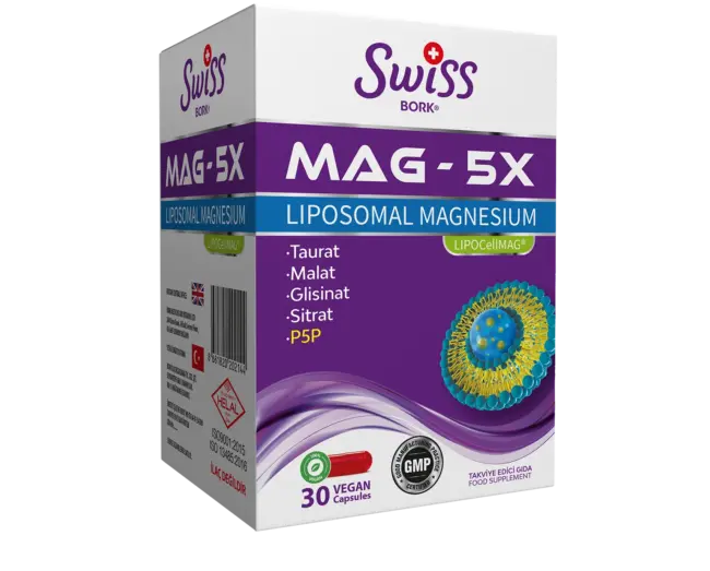 Swiss Bork Mag-5X Liposomal Magnesium 30 Kapsül - (SKT: 02/2026)