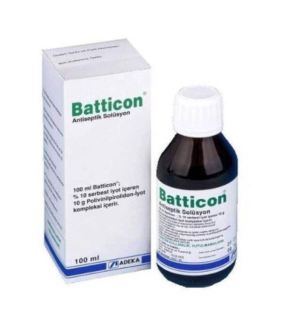 (SADECE ECZANE PAZARYERİ) Batticon Antiseptik Solüsyon 100ML - (SKT: 07/2028) (SADECE ECZANE PAZARYERİ)