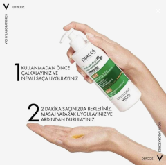 Vichy Dercos Anti Dandruff 2’si 1 Arada Tüm Saç Tipleri İçin Kepek Karşıtı ve Nemlendirici Şampuan 390 ml