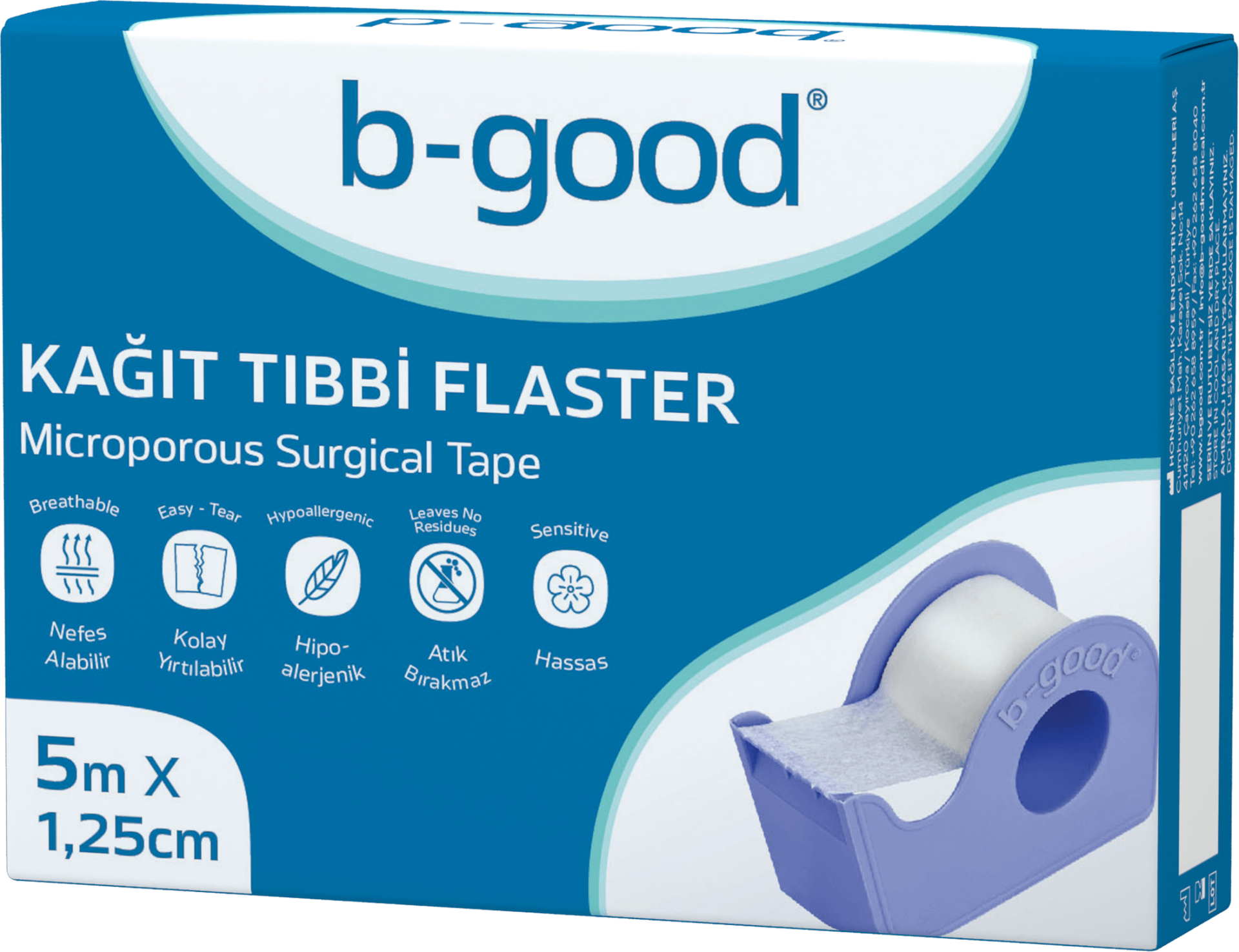 B-Good İpek Flaster 5 m x 1,25 cm - (SKT: 12/2029)