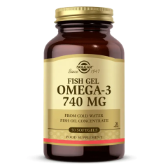 Solgar Omega 3 740 mg Fish Gel 50 Softjel - (SKT: 12/2026)