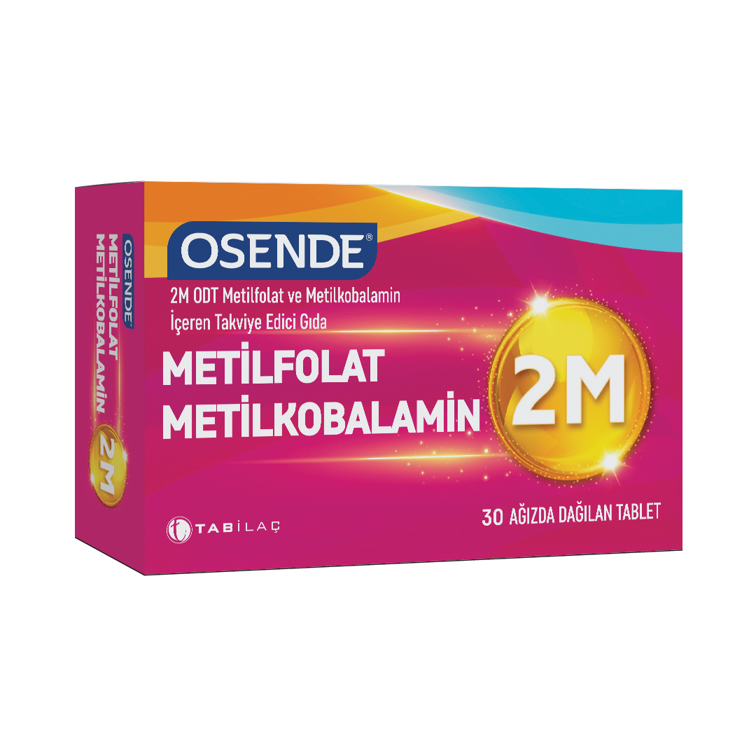 Osende 2M ODT Metilfolat & Metilkobalamin 30 Ağızda Dağılan Tablet - (SKT: 11/2027)