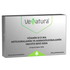 Venatura Vitamin B12 MA Metilkobalamin ve Adenozilkobalamin 30 Tablet - (SKT: 11/2027)