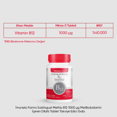Imuneks Farma B12 1,000 mcg 100 Tablet- (SKT: 01/2026)